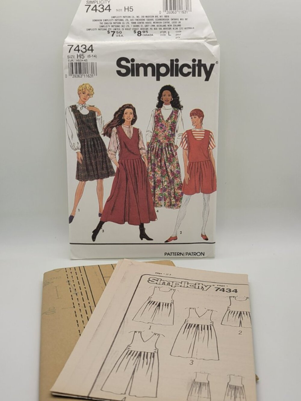 Vintage Simplicity 7434 Sewing Pattern Size H5 6-14 Jumper‎ Culotte Jumper UNCUT